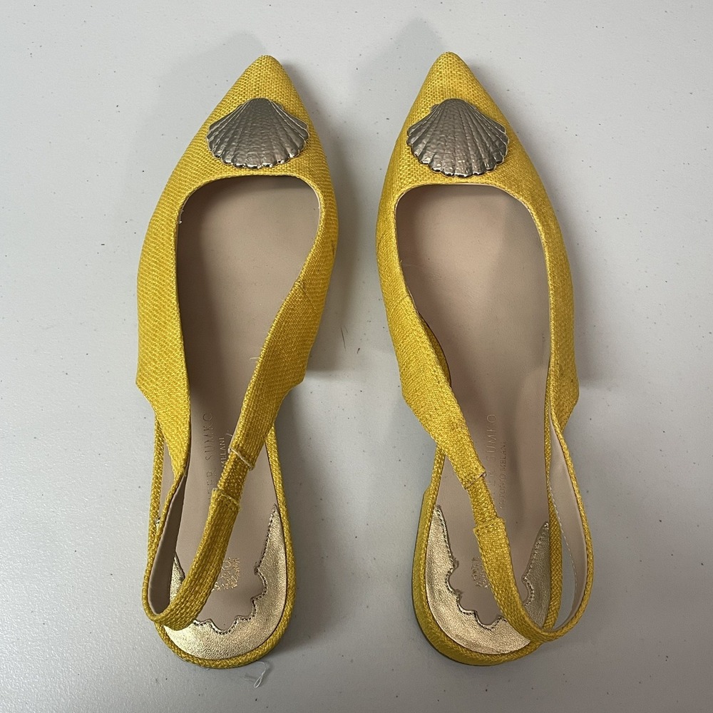 Jennifer Sumko x Antonio Melani Shell Women 11M Sling Back Flats Classic Preppy
